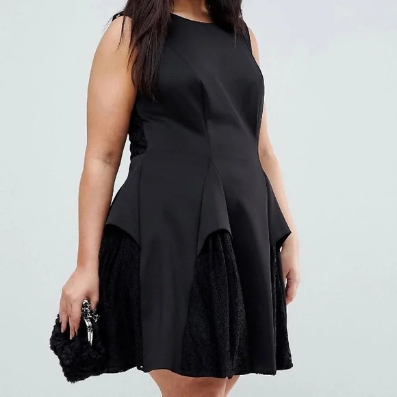 asos black curve dress Designer Black Shimmer Embellished Ballroom Gown For Girls 15-16Y (38) main image 0